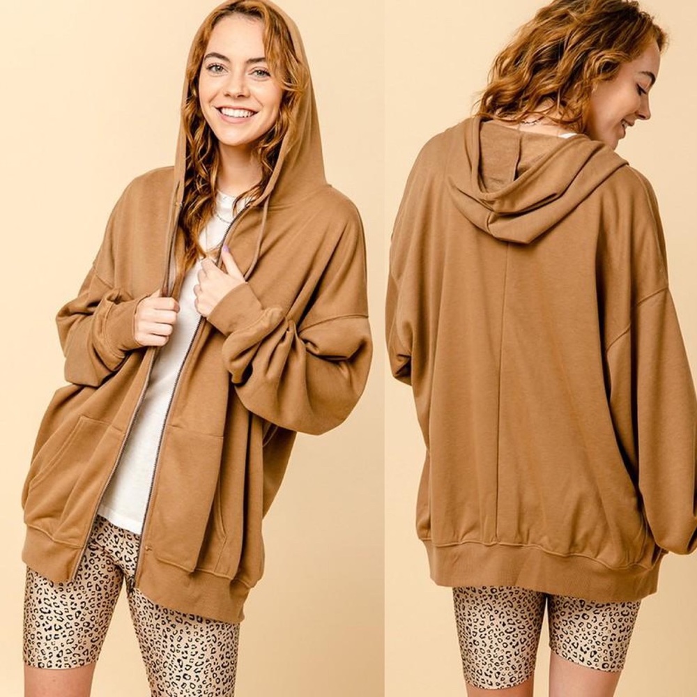 ❌SOLD❌ 🆕✨ Oversized Drawstring Zip Up Hoodie